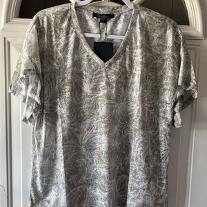 Elegant Gray Patterned Blouse